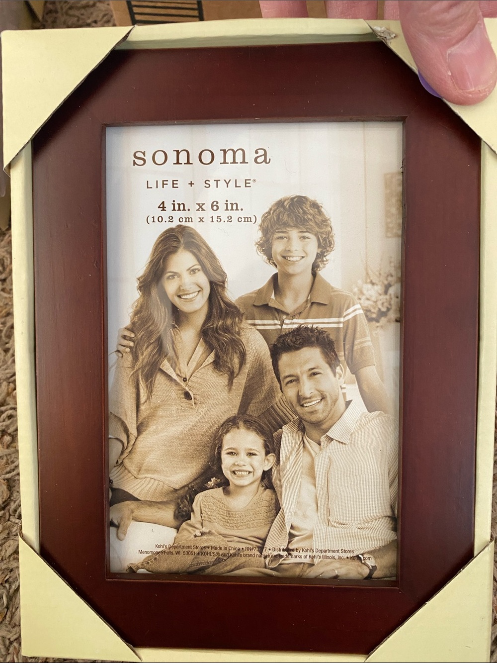 Sonoma Brown Wooden 4x6 Photo Frame